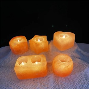 Candelero de Cristal de Sal del Himalaya Natural, Mineral Refinado, Decorativo para Mesa, Portavelas, Botella Comestible - Product Image 2