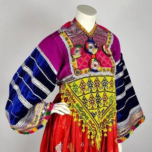 Vestido Afgano Antiguo Vintage para Mujer, Conjunto Elegante para Boda con Bordado Hecho a Mano, Vestidos Afganos Únicos y Transpirables - Product Image 2