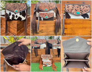 Nuevo Conjunto Combinado personalizado de gran capacidad de 2 piezas, de cuero bolso de mano de vaca y bolso de mano, conjuntos duraderos de nuevo diseño - Product Image 3