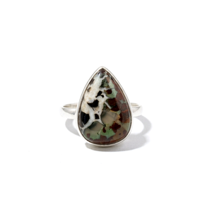 Natural Septarian Gemstone <b>Ring</b>, Pear Cabochon Solid 925 Sterling Silver <b>Ring</b>, Handmade Jewelry Boho <b>Rings</b> - Product Image 1