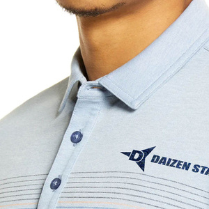 Daizen Star Men's Short Sleeve for Shirt Solid Embroidery Logo Casual Breathable Polyester/Cotton Jersey Fabric Pocket - Product Image 5