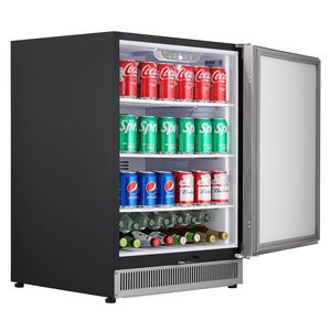 Refrigerador de Bebidas de 24 Pulgadas para Interiores/Exteriores, 185QT, 175 Latas, Refrigerador de Cerveza Independiente Bajo Mostrador, Enfriador de Vino y Bebidas de 24 Pulgadas - Product Image 1