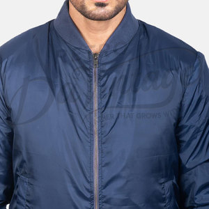 Blouson Bomber Homme Bleu Marine Personnalisé Léger Coupe-Vent Décontracté Style Aviateur Coupe Slim Zippé Extérieur - Product Image 3