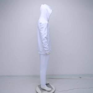 Chándal con capucha para hombre de primera calidad con logotipo personalizado, fabricado en algodón blanco con logotipo bordado en el pecho. - Product Image 5