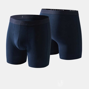 Shorts de compression en coton gris uni pour homme, taille mi-haute, élastiques, respirants, décontractés, tricotés - Product Image 4