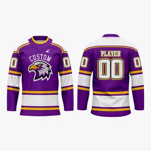 Lightweight Breathable Plain Dyed Ice Hockey Sportswear Custom OEM Hockey Jerseys Embroidered Twill Sublimated Hockey Front - Product Image 4