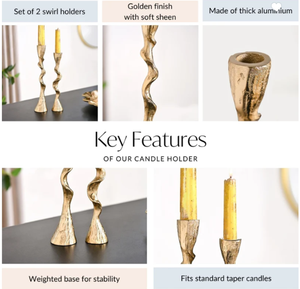 Gold <b>Table</b> Candle Holder Decorative Metal Candlestick Stand for Dining <b>Table</b> Wedding Home Festive Decor - Product Image 3