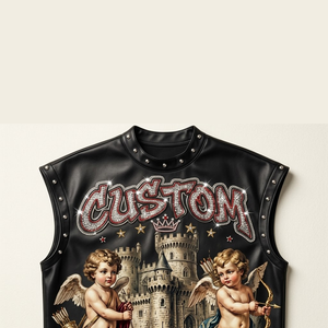 Débardeur personnalisé avec impression graphique en strass, 100% coton, tissu doux, nouveau style tendance, sans manches, pour t-shirt unisexe, confort optimal - Product Image 4