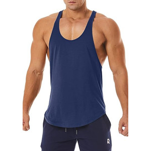Custom Logo 100% Polyester O-Neck Casual Knitted <b>Stringer</b> Tank Top for Men Bodybuilding Gym Workout Breathable Custom Design - Product Image 2