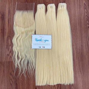 COULEUR CHAUDE!! Fournisseur suisse super fin HD transparent Lace Frontal Extensions de cheveux blonds pour perruques de cheveux humains - Product Image 2