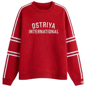 Ostriya Intl 2026 Sweat-shirt pull-over personnalisé pour femme, coupe oversize, col roulé, léger, 100% coton, streetwear, épaules tombantes, motif lettres - Product Image 6