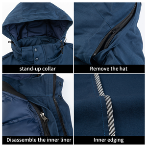 Detachable Two-Piece Winter Work <b>Jackets</b> Set Windproof Heavy <b>Worker</b> Coat with Hooded Customized Workwear <b>Jackets</b> - Product Image 5