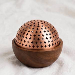 Quemador de incienso Bakhoor de oro rosa con diseño calado, cuenco de madera para carbón, Mubakhara, soporte para Oud árabe de Oriente Medio, decoración de mesa - Product Image 2