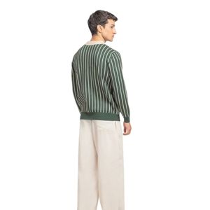Suéter Polo a Rayas Verde Bosque para Hombre, Jersey de Punto, Manga Larga, Cuello con Cierre de Cremallera, Ropa de Punto Informal de Moda, Fabricante OEM - Product Image 5
