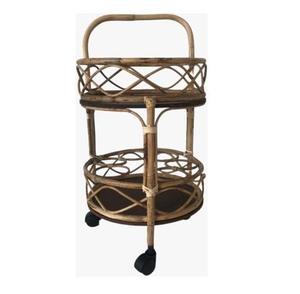 Chariot de service hôtelier en laiton doré avec 3 étagères et 4 roulettes pivotantes – Mobilier commercial contemporain et durable - Product Image 2