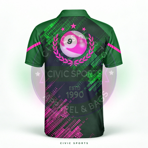Camisetas Personalizadas para Equipos de Billar y Snooker, Camiseta de Bolos Sublimada de Alta Calidad con Cierre y Manga Corta para Hombre - Product Image 4