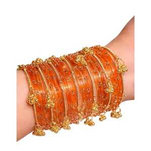 กำไลข้อมือแก้วมุกดีไซน์ทันสมัย ชุดเครื่องประดับสำหรับผู้หญิง สีและขนาดตามสั่ง ดีไซน์กำไลแบบดั้งเดิมของแคชเมียร์ สำหรับขาย - Product Image 1