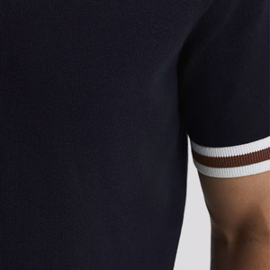 Hot Selling Premium Quality Men's Casual T-<b>Shirt</b> New Collar <b>Button</b> Style Street Look <b>Half</b> Sleeved Spandex/Cotton 220g - Product Image 4