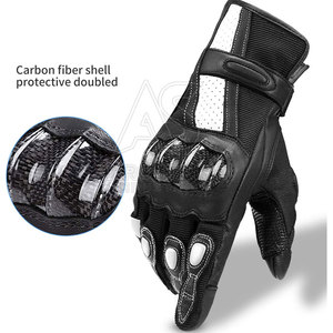 Gants de course en cuir premium, antidérapants, respirants, en tissu haute performance, design à doigts complets, coupe-vent pour sports à grande vitesse - Product Image 3