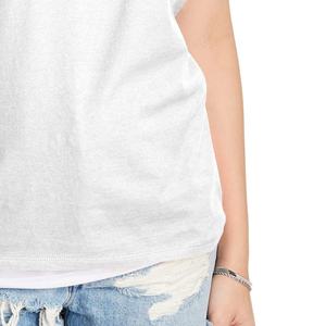 Femmes 100% coton t-shirts à manches courtes col rond tenue décontracté haute qualité respirant couleurs personnalisées pour l'été - Product Image 3