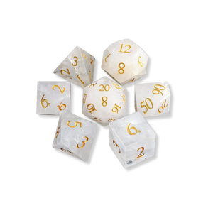 Meilleure Qualité Vente Chaude Lot de Dés Polyédriques en Quartz Clair Naturel pour D&D, 7 Pièces, Vente en Gros - Product Image 1
