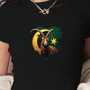 Bandera marrón montaña cabra markhor moda mujer Camiseta corta - Product Image 4