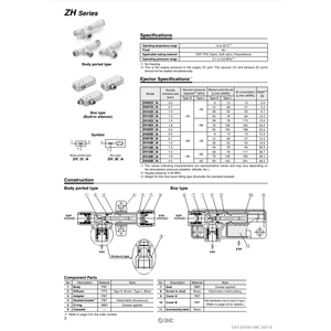 Modèle d'éjecteur de vide pneumatique SMC ZH10DSA-01-01-01 pièces pneumatiques - Product Image 1