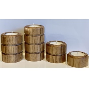 Contemporary Wooden <b>Candle</b> Holder <b>Set</b> Minimalist Natural Wood Home Decoration - Product Image 4