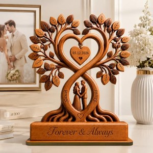 Sculpture de couple minimaliste contemporaine en bois de Sheesham artisanal - Écologique et durable pour l'art et la décoration intérieure - Product Image 1