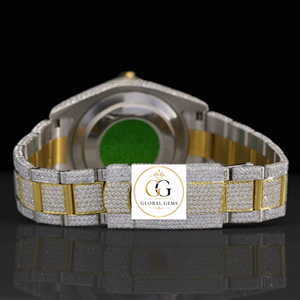 Wholesale Supply Fully Iced Out Rose Gold Mossinate Watch Luxury Hip Hop Bling Diamond Wristwatch Available for Export Price - Product Image 4