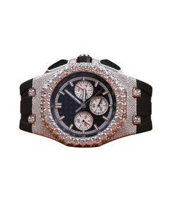 Nouvelle montre-bracelet de luxe pour homme style hip-hop, fabriquée en Inde, avec bracelet personnalisé et diamant moissanite taille ronde attrayant, mouvement automatique - Product Image 1