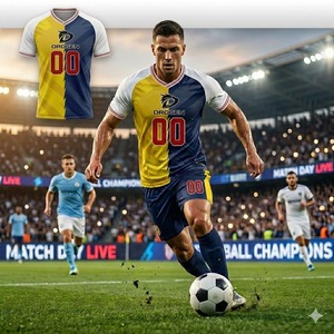 Camiseta de fútbol personalizada verde pista a rayas para hombre y mujer, camiseta oversize con bloques de color, transpirable, de poliéster, ropa deportiva urbana de manga corta - Product Image 5