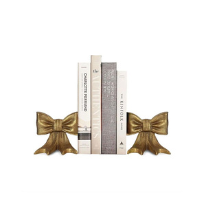 Premium Decorative Aluminium <b>Book</b> Holder Bookends, Handmade Metal Bookshelf Organizer Stand for Home Library, Office Desk, Study - Product Image 5