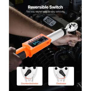 Chiave Dinamometrica Digitale a 72 Denti, Attacco da 3/8 Pollici, 0-99.57 Lbf ft / 0-135 N.m, Strumento Elettronico di Riparazione Auto ad Alta Precisione 2% - Product Image 6