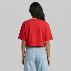 T-shirts amples pour femmes 100% Coton, col rond, respirants, pour l'été, style décontracté et coupe courte - Product Image 2