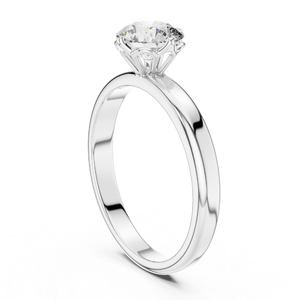 1.0ct Brilliant Cut Moissanite Solitaire Engagement <b>Ring</b> <b>925</b> Sterling <b>Silver</b> Handmade Luxury Fine Jewelry Wedding & Anniversary - Product Image 4