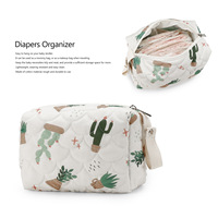 Sac de rangement pour couches imprimé tendance en tissu Oxford imperméable avec fermeture éclair, organisateur suspendu pour articles de toilette, mignon et portable pour femme