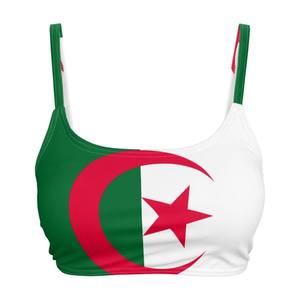 Sujetador Deportivo para Mujer con Estampado de Bandera Nacional por Transferencia Térmica, Satinado, Ecológico, de Secado Rápido, Diseño Personalizado, Combinación de Colores Frontales - Product Image 2