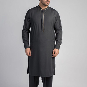 Traje afgano para hombre a precio económico, con bordado en el cuello, conjunto tradicional islámico de shalwar kameez para verano, bandhgala de algodón. - Product Image 6