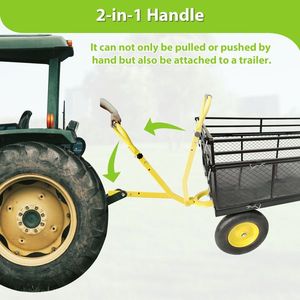 Carriola in Acciaio Rinforzato con Manico 2-in-1, Carrello da Giardino Convertibile in Metallo da 16 Pollici con Lati a Rete Rimovibili - Product Image 4