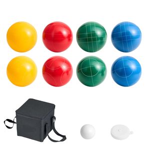 Set di Bocce da 90 mm con 8 Palline in Resina, Pallino Rosso/Verde/Blu/Giallo, 4 Colori, 2 Borse per il Trasporto e Corda di Misurazione, Giochi da Spiaggia - Product Image 1