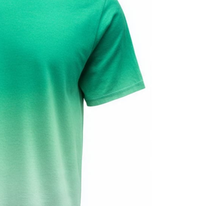 T-shirt dégradé vert menthe pour hommes, manches courtes, coupe régulière, col rond, décontracté - Product Image 3