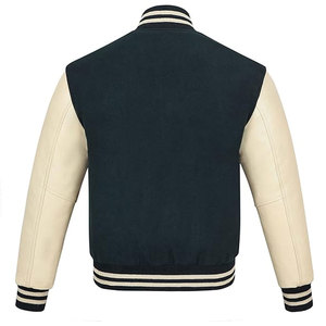 High Quality Men's Varsity <b>Jacket</b> Stand Collar Front Custom Design Multi-Color Wool Blend Quick Dry Breathable Reasonable Price - Product Image 2