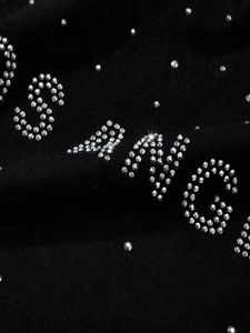 T-shirts pour hommes surdimensionnés avec strass, design personnalisé en cristal, 100% coton, OEM, streetwear, hip hop, vente en gros, fournisseur de mode Y2K - Product Image 3