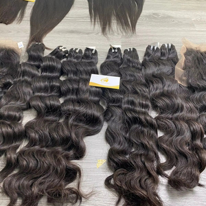 Extensions de Cheveux Naturels Vierge Vietnamiens Non-Remy 100% Blanches, Style Lisse Ondulé, Toutes Couleurs, Qualité Supérieure, Prix de Gros - Product Image 1