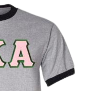 เสื้อยืดคอกลมพิมพ์ลายตัวอักษร AKA สีเทาเฮเทอร์ แบล็ค เสื้อยืดลำลองสำหรับชมรมนักศึกษา - Product Image 4