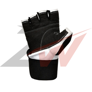 Custom White Black Neoprene Weight Lifting Gloves <b>Half</b> Finger Non <b>Slip</b> Wrist Support Gym Gloves OEM Supplier Factory Direct OEM - Product Image 3