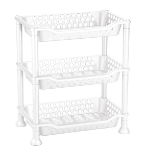 Multi-layer Household Bathroom Shelf Plastic Bathroom Storage Floor Kitchen Storage Rack High Quality - Product Image 2