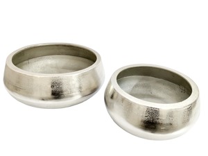Bol à fleurs en aluminium chromé, pot décoratif, vase en métal, centre de table minimaliste, événement de mariage, écologique - Product Image 1