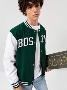 แจ็คเก็ตเบสบอลชายคุณภาพสูงแบบ Varsity แขนหนัง ราคาถูก แจ็คเก็ต Varsity สำหรับผู้ชายแบบมืออาชีพ - Product Image 4
